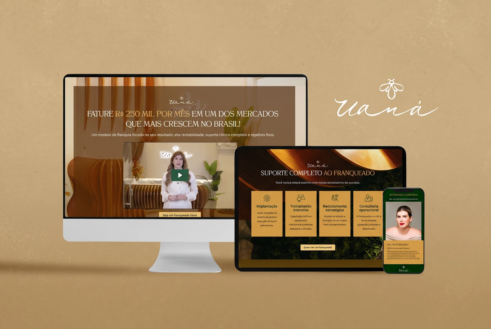 Criação de landing page para franquia em Manaus - Uaná