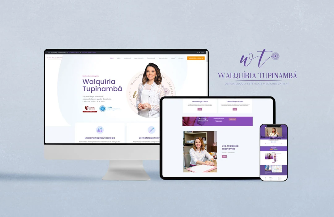Criação de site para dermatologista em Manaus - Dra. Walquíria Tupinambá